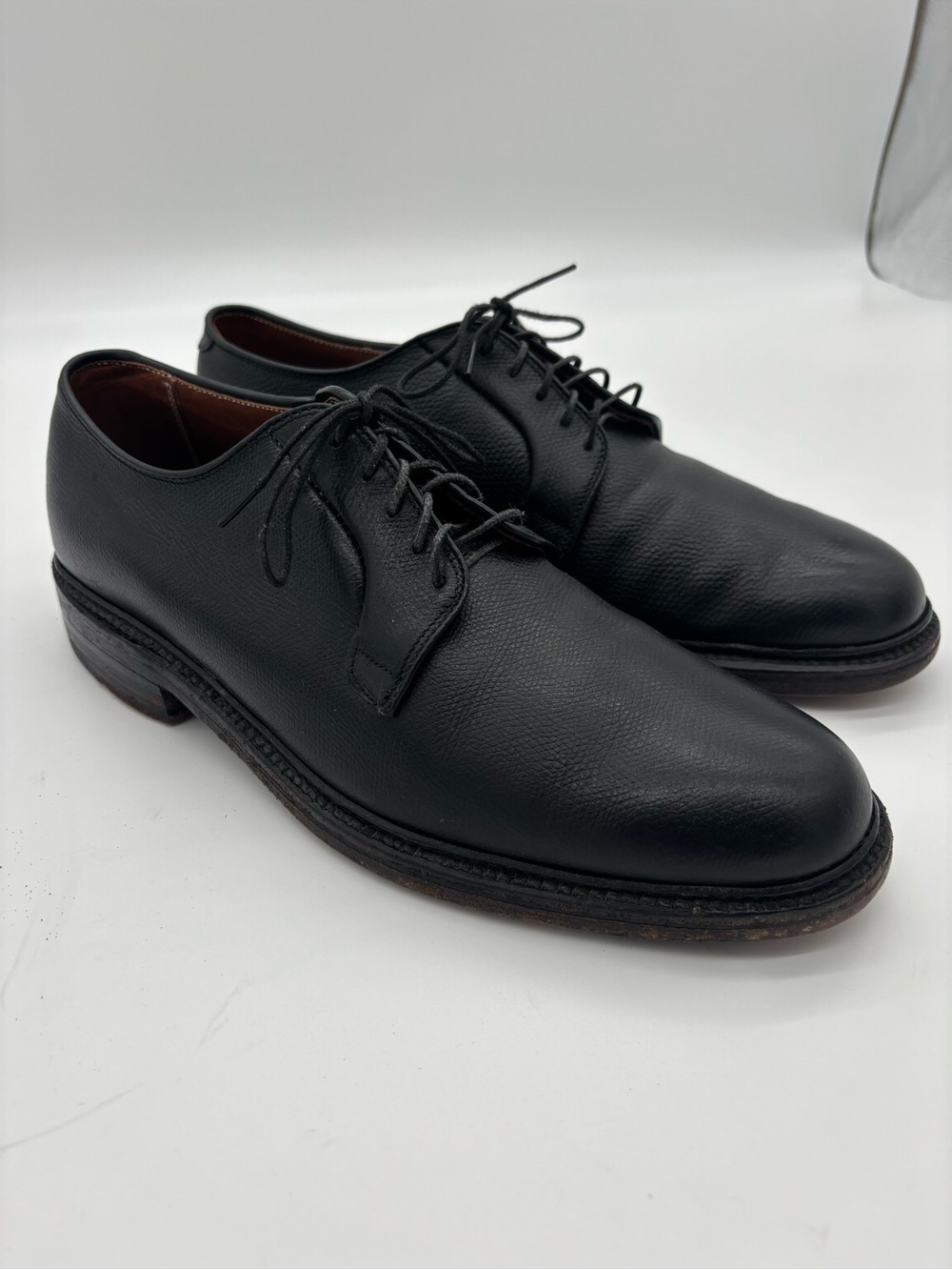 Alden Black Leather Derby Blucher Shoes